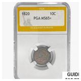 1820 Capped Bust Dime PGA MS65+
