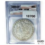 1892-CC Morgan Silver Dollar ICG VF35