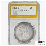 1860-O Silver Trade Dollar PGA MS63