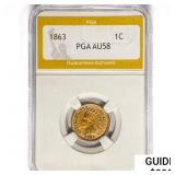 1863 Indian Head Cent PGA AU58