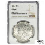 1884-O Morgan Silver Dollar NGC MS66