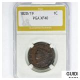 1820/19 Coronet Head Large Cent PGA XF40