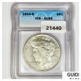 1924-S Silver Peace Dollar ICG AU53