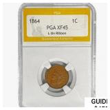 1864 Indian Head Cent PGA XF45 L On Ribbon