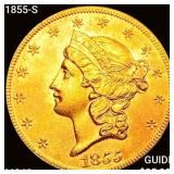 1855-S $20 Gold Double Eagle