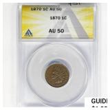 1870 Indian Head Cent ANACS AU50
