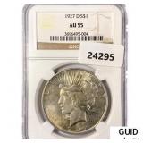 1927-D Silver Peace Dollar NGC AU55