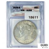 1928-S Silver Peace Dollar ICG AU55