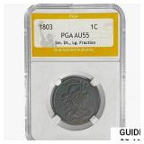 1803 Draped Bust Large Cent PGA AU55 Sm. Dt. Lg.