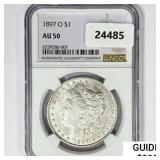 1897-O Morgan Silver Dollar NGC AU50