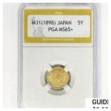 M31 [1898] 5 Yen Japan Gold PGA MS65+