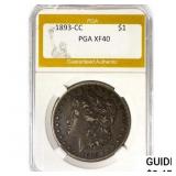 1893-CC Morgan Silver Dollar PGA XF40