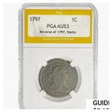 1797 Draped Bust Large Cent PGA AU53 REV 97,