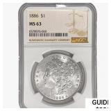 1886 Morgan Silver Dollar NGC MS63
