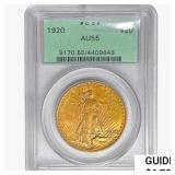 1920 $20 Gold Double Eagle PCGS AU55