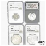 1915-2014 [4] US Varied Silver Coinage NGC/PCS