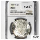 1881-CC Morgan Silver Dollar NGC M63+