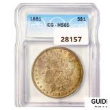 1881 Morgan Silver Dollar ICG MS65