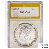1886-S Morgan Silver Dollar PGA MS63