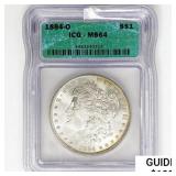 1884-O Morgan Silver Dollar ICG MS64