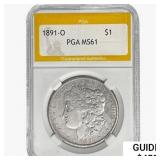 1891-O Morgan Silver Dollar PGA MS61