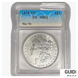 1878 7TF Morgan Silver Dollar ICG MS61 REV 79