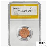 1927-D Wheat Cent PGA MS65 RED