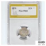 1879 Nickel Three Cent PGA PR65