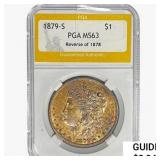 1879-S Morgan Silver Dollar PGA MS63 REV 78