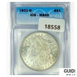 1921-D Morgan Silver Dollar ICG MS65