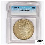 1935-S Silver Peace Dollar ICG AU55