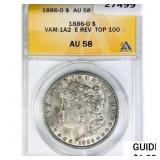 1886-O Morgan Silver Dollar ANACS AU58 VAM-1A2, E
