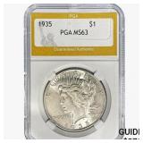 1935 Silver Peace Dollar PGA MS63