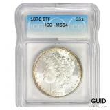 1878 8TF Morgan Silver Dollar ICG MS64