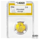 1990 US 1/4oz Gold $10 Eagle PGA MS69