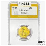 1989 US 1/4oz Gold $10 Eagle PGA MS69
