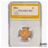1864 Indian Head Cent PGA MS63 RED