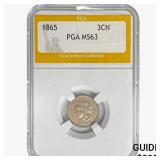 1865 Nickel Three Cent PGA MS63