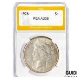 1928 Silver Peace Dollar PGA AU58