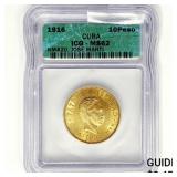1916 Gold Cuban 10 Pesos ICG MS62