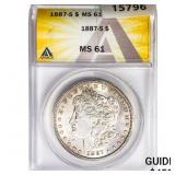 1887-S Silver Peace Dollar ANACS MS61