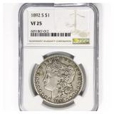 1892-S Morgan Silver Dollar NGC VF25