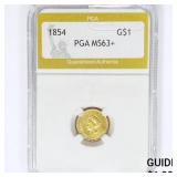 1854 Rare Gold Dollar PGA MS63+