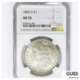 1892-O Morgan Silver Dollar NGC AU55