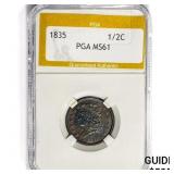1835 Classic Head Half Cent PGA MS61