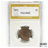 1872 Two Cent Piece PGA MS60