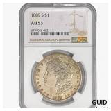 1889-S Morgan Silver Dollar NGC AU53