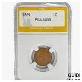 1869 Indian Head Cent PGA AU55