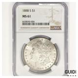 1888-S Morgan Silver Dollar NGC MS61