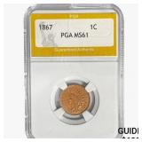 1867 Indian Head Cent PGA MS61